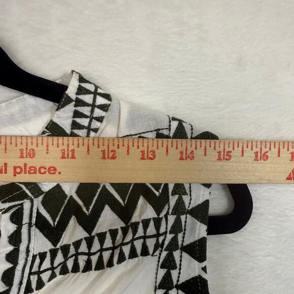 Paani S/M Cotton Summer Dress Mini Embroidered White Beach Greek Boho Elegant - Picture 9 of 11